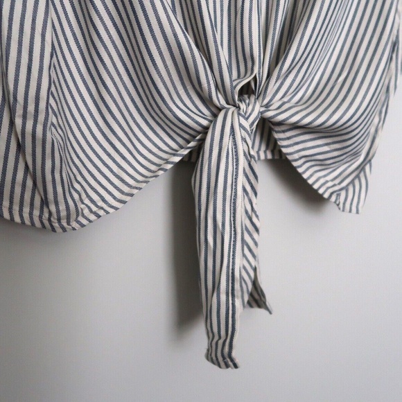 MADEWELL Novel Tie-Front Top in Stripe - Women's Size XXL - Picture 7 of 16